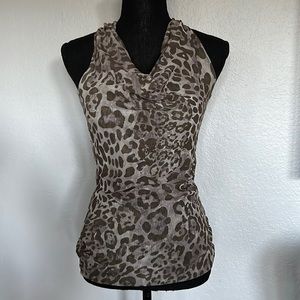 Army Green Leopard Blouse, size small